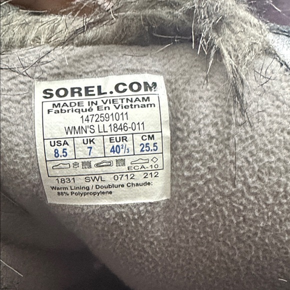 Sorel Black Winter Boots with Gray Fur - Picture 5 of 5